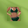 Green bikini swimsuit for women, high waist, slimming, anti-walking, light speed dry beach, seaside vacation Specification image